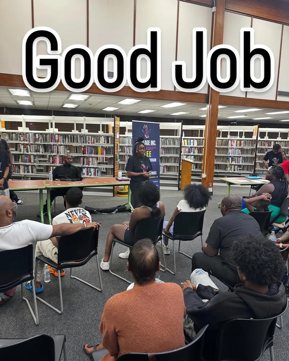 A homebuyer workshop in a library meeting room